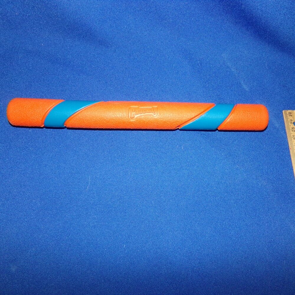 New Chuckit! Ultra Fetch Chew Stick Dog Toy - Large Orange & Blue Heavy Rubber